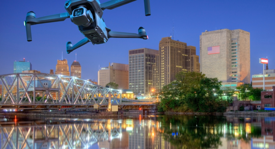 Drones flying over New Jersey