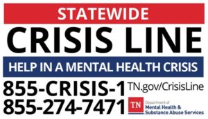 Tennessee mental health crisis hotline 